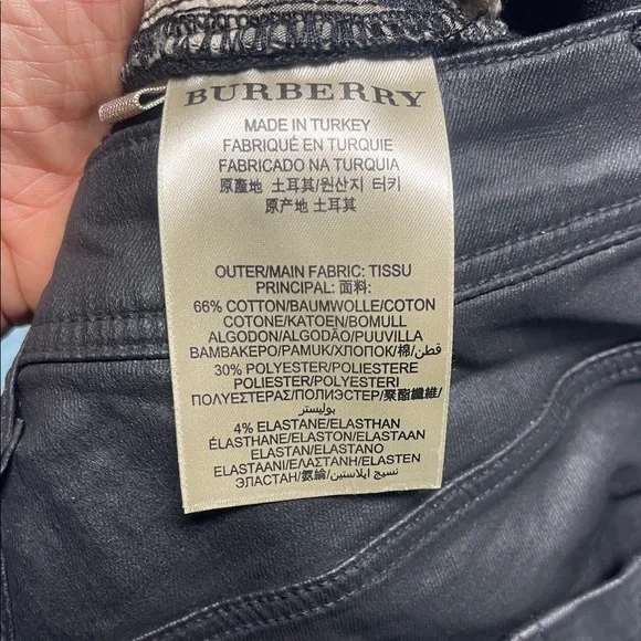 Burberry Brit Black pleather skinny stretch Pants - Picture 13 of 13